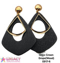 Onyx Crown Drops(Wood) - E917-6