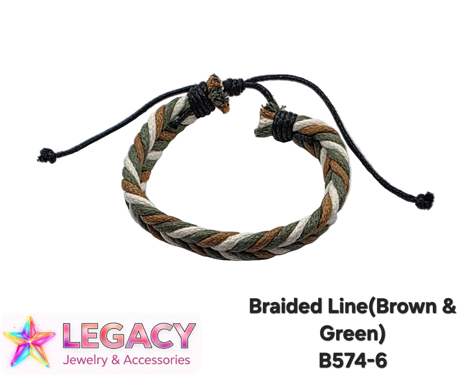 Braided Line(Brown and Green) - B574-6