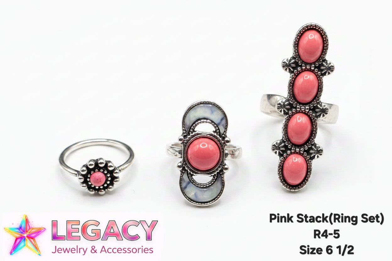 Pink Stack(Ring Set) - R4-5 Size 6 1/2