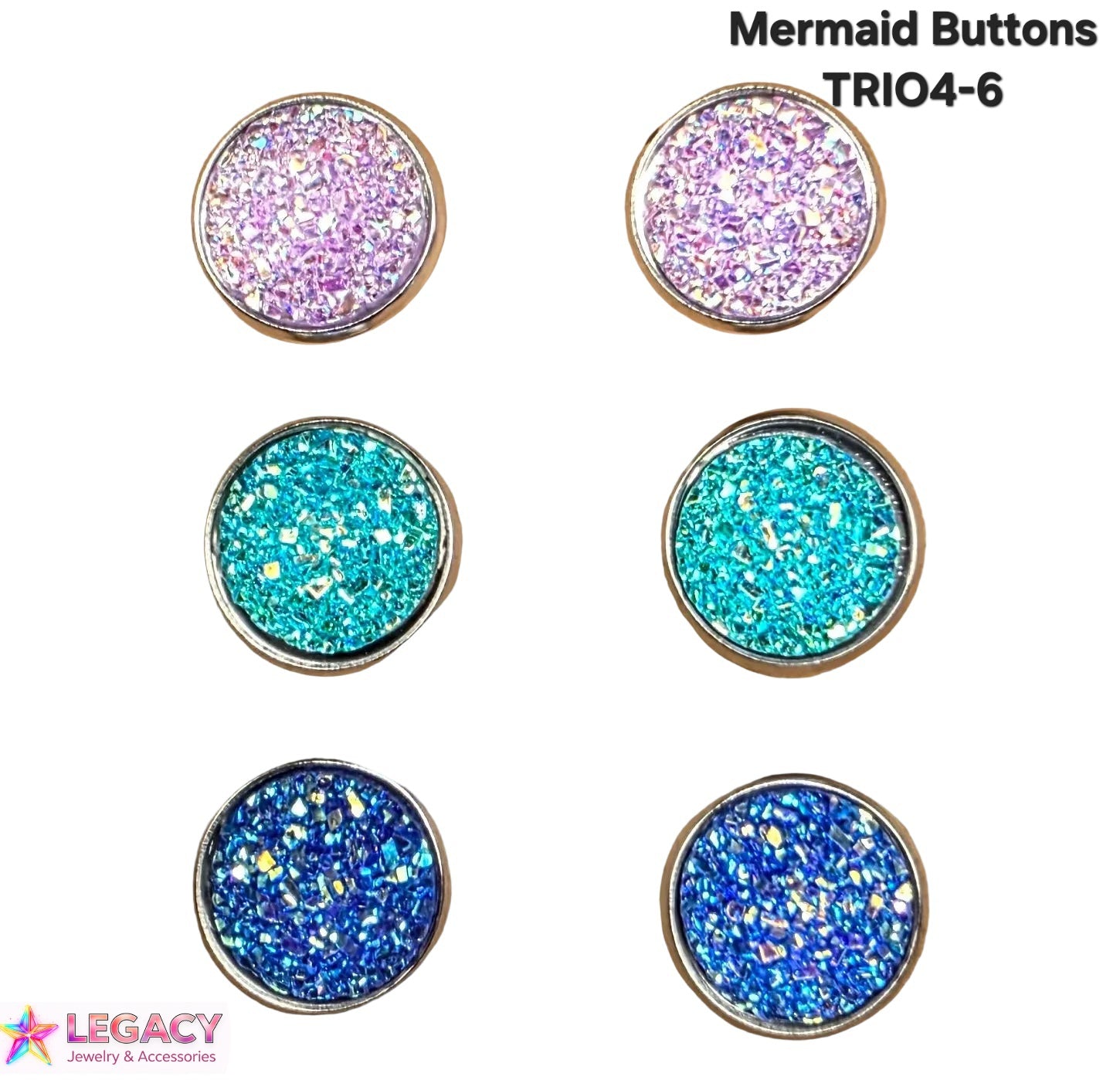 Mermaid Buttons - TRIO4-6