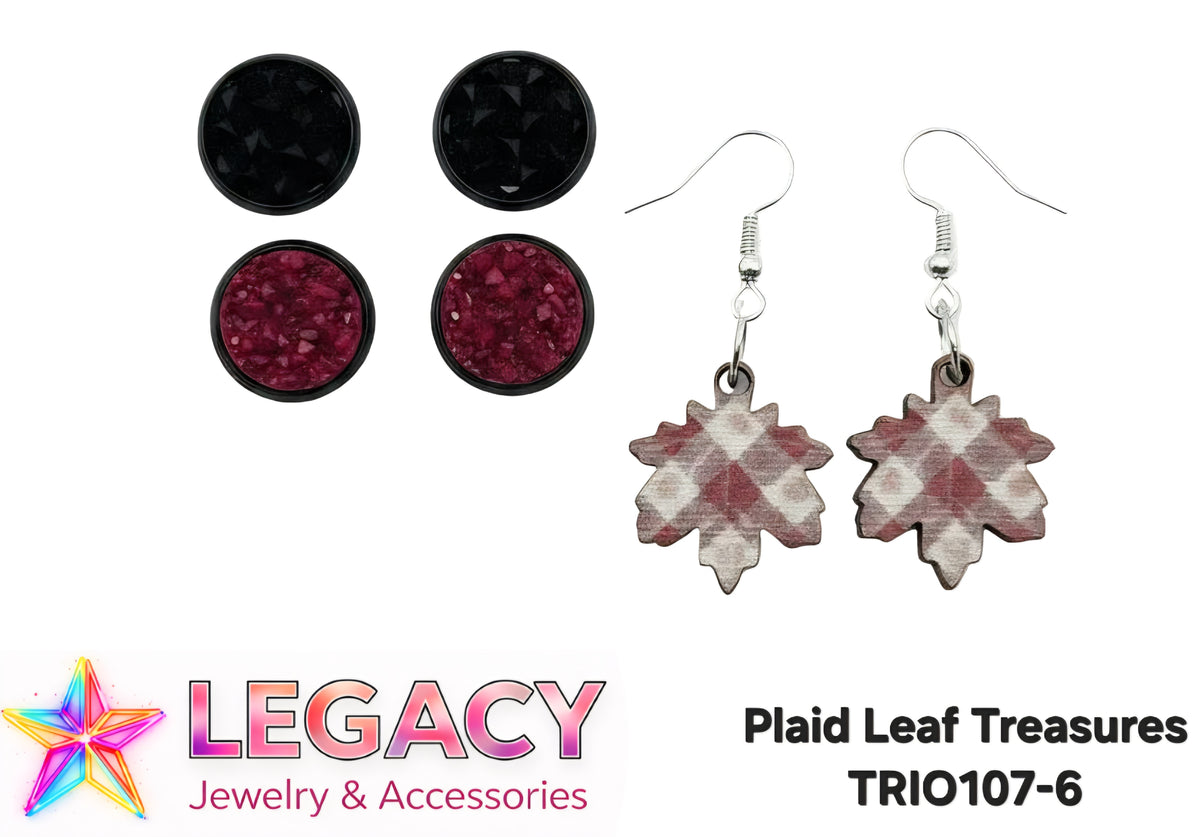 Plaid Leaf Treasures - TRIO107-6