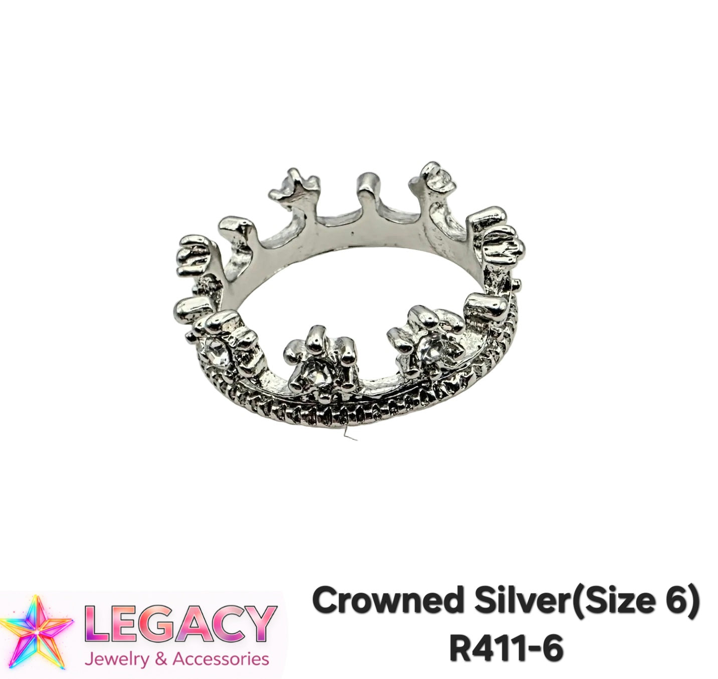 Crowned Silver(Size 6) - R411-6